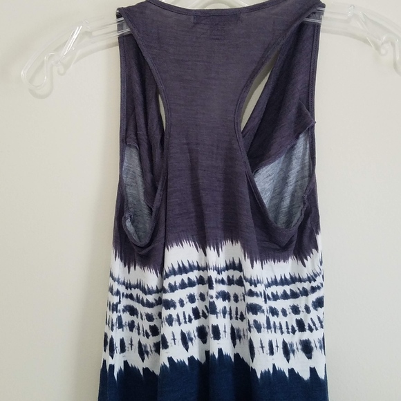 Blue, White & Purple Tie-Dye Cowel Neck Tank - Picture 6 of 6
